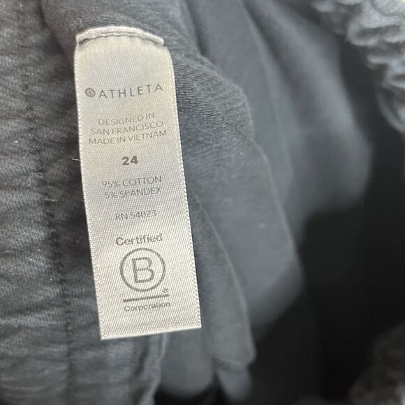 Athleta Farallon Bermuda Shorts Faded Black Womens 24 Cotton Knit Drawstring - Picture 9 of 9